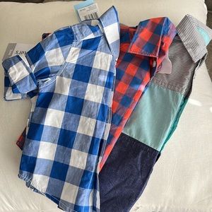 Baby Bundle! 3 button down shirts and a onesie sizes 3, 6, & 9 months NWT